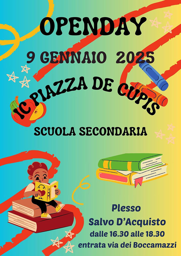 Open Day Scuola Secondaria 9 gennaio 2025